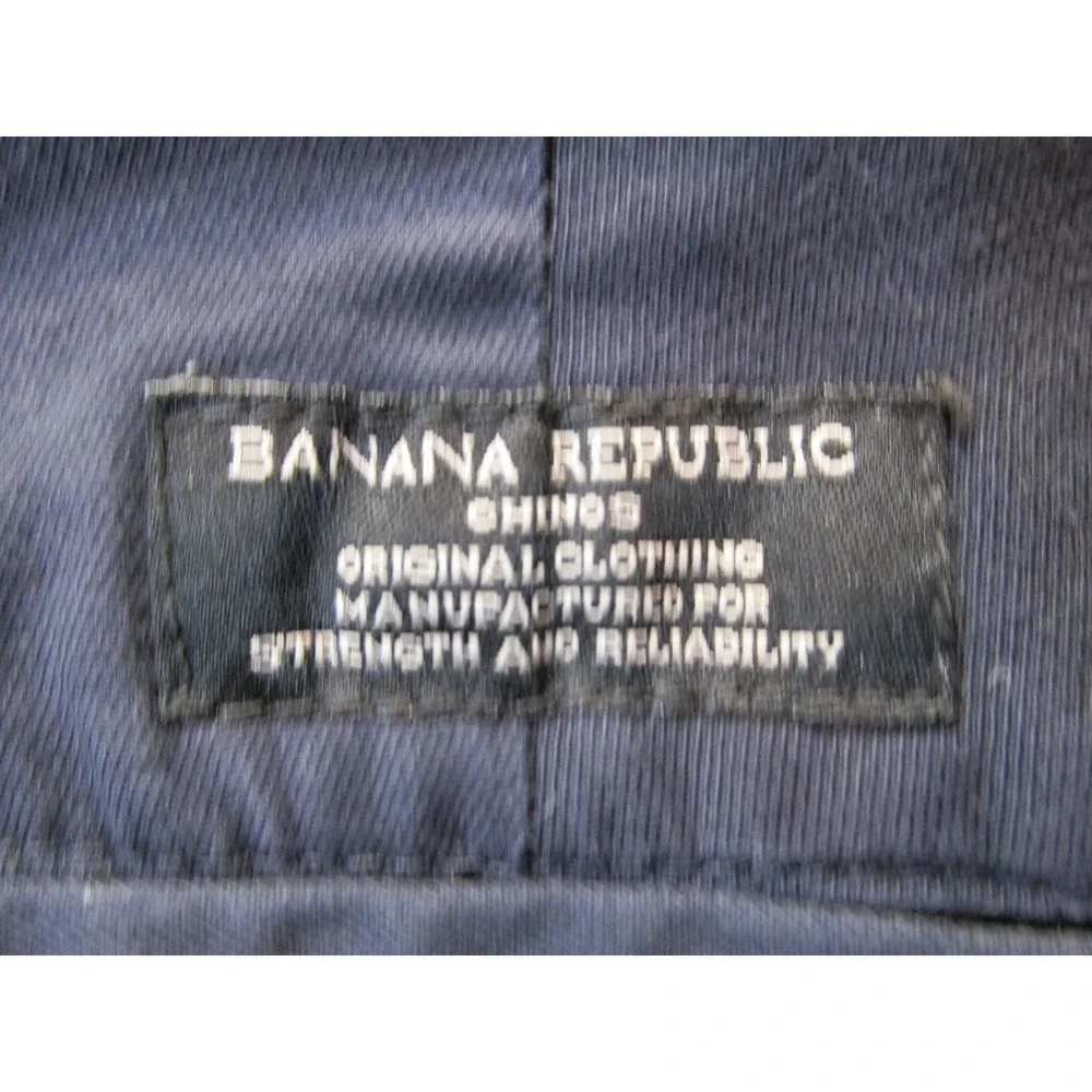 BANANA REPUBLIC Mason Chino Pants Men 30x32 Navy Blue Flat Front Straight Preppy